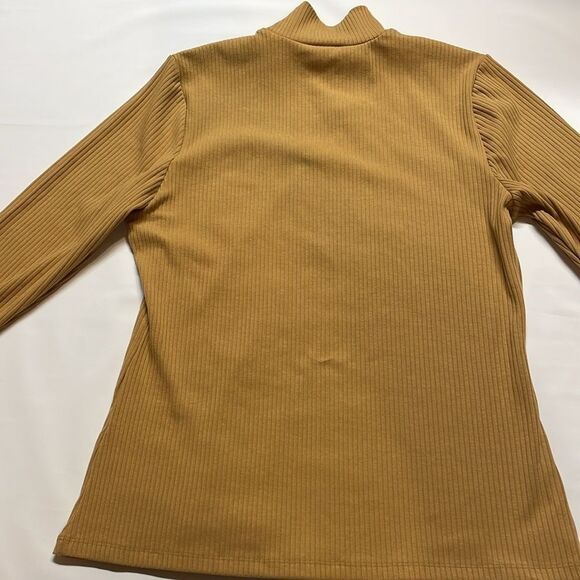 INC International Concept Women’s Tan peek a book Long sleeve Top Sz L - Picture 5 of 7